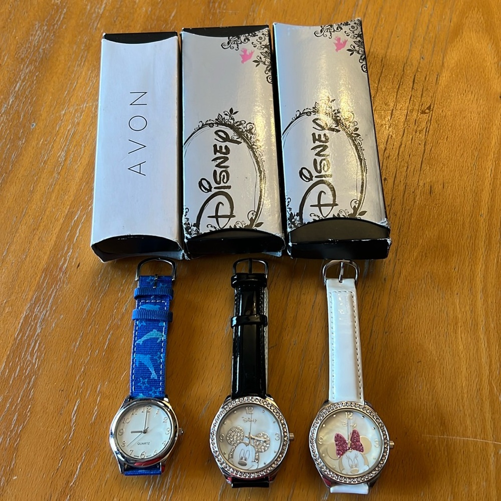 Avon Disney Character Watches and Dolphin Summertime Fun Watch.